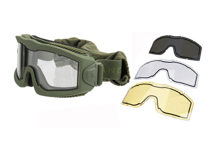 Masque tactique AERO LANCER TACTICAL OLIVE + 3 ECRANS