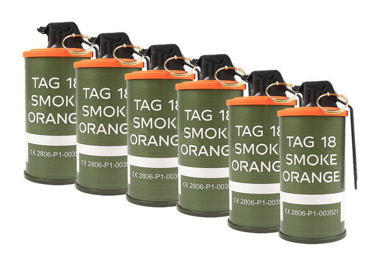 Fumigène grenade TAG18 SMOKE ORANGE TAG INNOVATION PACK X6