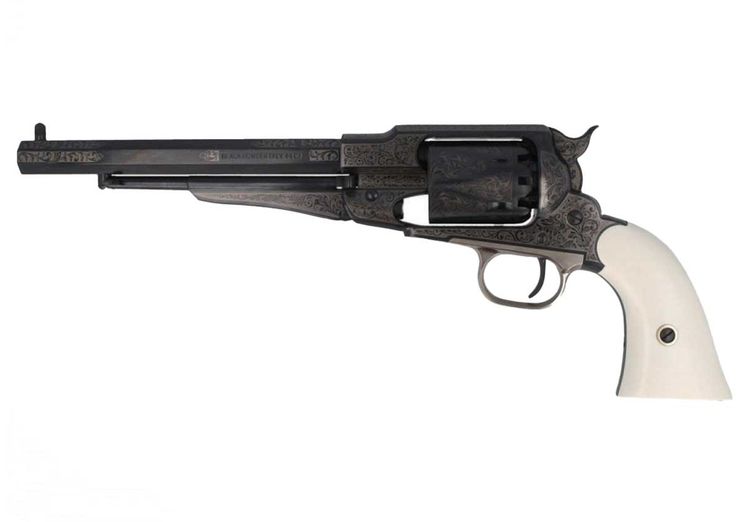 Revolver REMINGTON 1858 NEW ARMY ACIER BRONZE DELUXE GRAVE Calibre 44 PIETTA (RGA44LEIG)