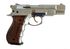 Pistolet Alarme 9mm PAK C75 SILVER GOLD "EL CHAPO" GRIP BOIS 18 COUPS BLOW 