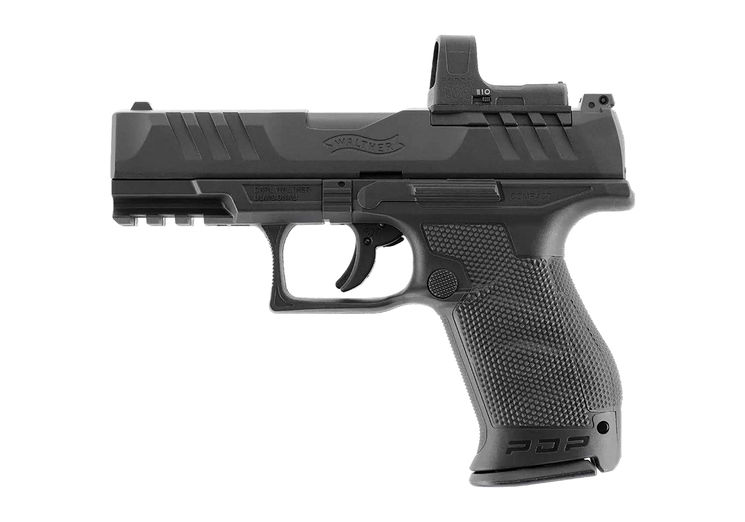 Pistolet 6mm WALTHER PDP COMPACT 4" SET AVEC VISEUR POINT ROUGE CO2 BLACK UMAREX