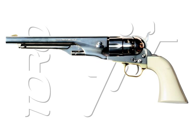 Revolver COLT 1860 ARMY ACIER POLI BLANC IVOIRINE Calibre 44 PIETTA (casb44)