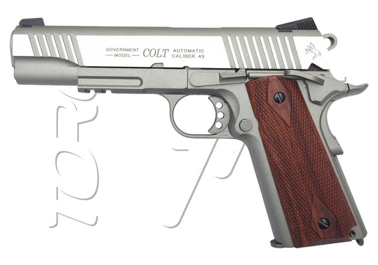 Pistolet COLT 1911 RAIL GUN BLOWBACK CO2 METAL GREY - SILVER