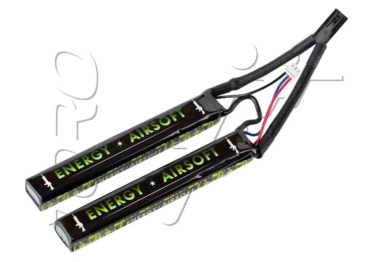 Batterie LIPO 7.4V 2900 mAh 25C 130x20x15mm 2 STICKS ENERGY AIRSOFT