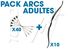 Pack 10 ARCS LOISIR ADULTE ARCHERY + 40 FLECHES BOUT PLAT