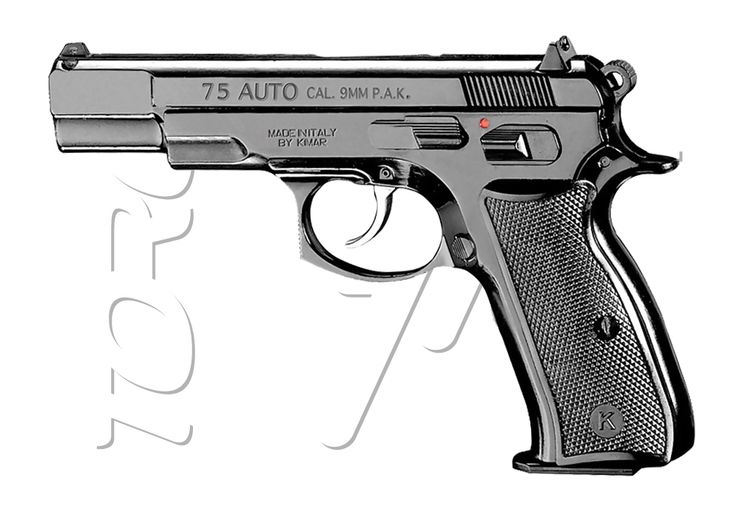 Pistolet Alarme 9mm PAK CZ 75 AUTO NOUVELLE GENERATION BLACK 8 COUPS KIMAR