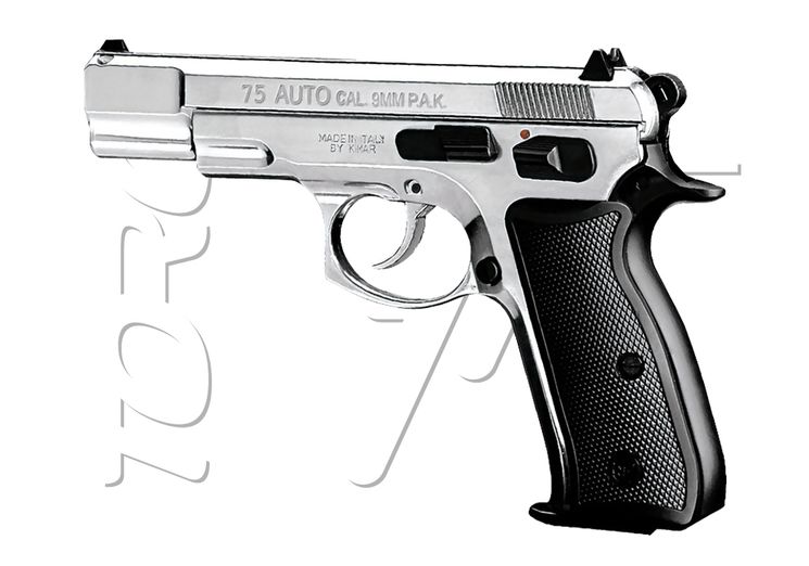 Pistolet Alarme 9mm PAK CZ 75 AUTO CHROME SILVER 8 COUPS KIMAR